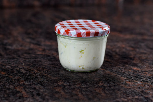 Organic cream cheese with spring onions