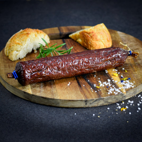 Organic venison salami