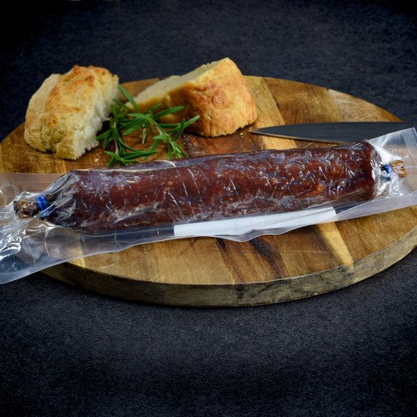Organic venison salami